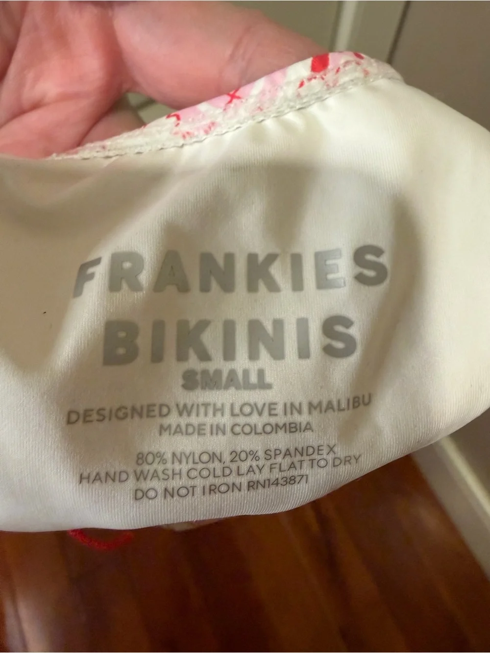 NWT Frankie’s Bikinis Floral Pink & Red Tie-Side Skimpy Bikini Bottom